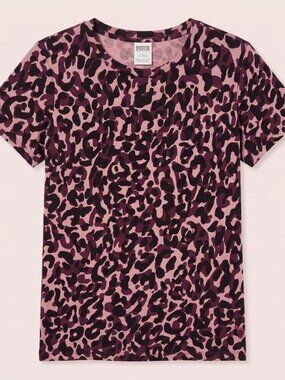 NWT PINK by Victoria's Secret Mauve Leopard Print Short Sleeve T-Shirt